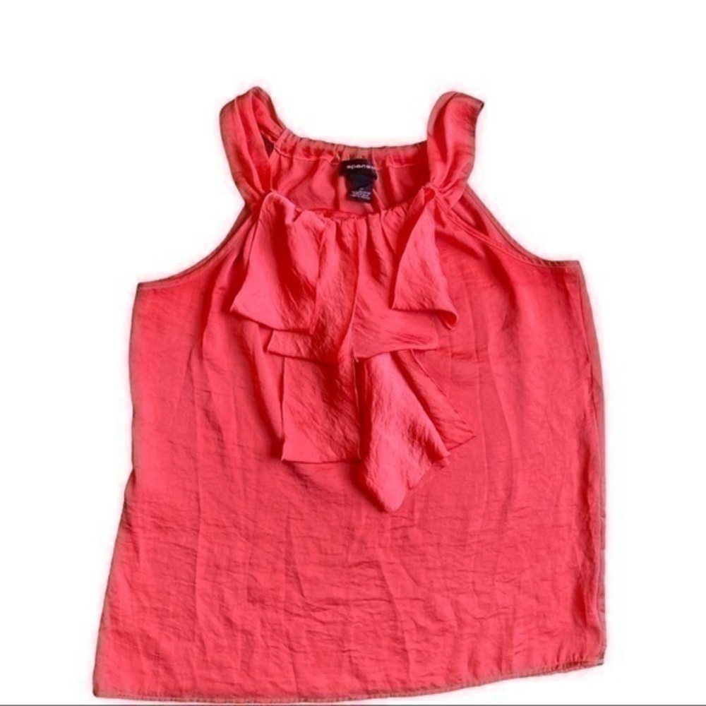 Spense size medium sleeveless silky flowing salmon colored blouse